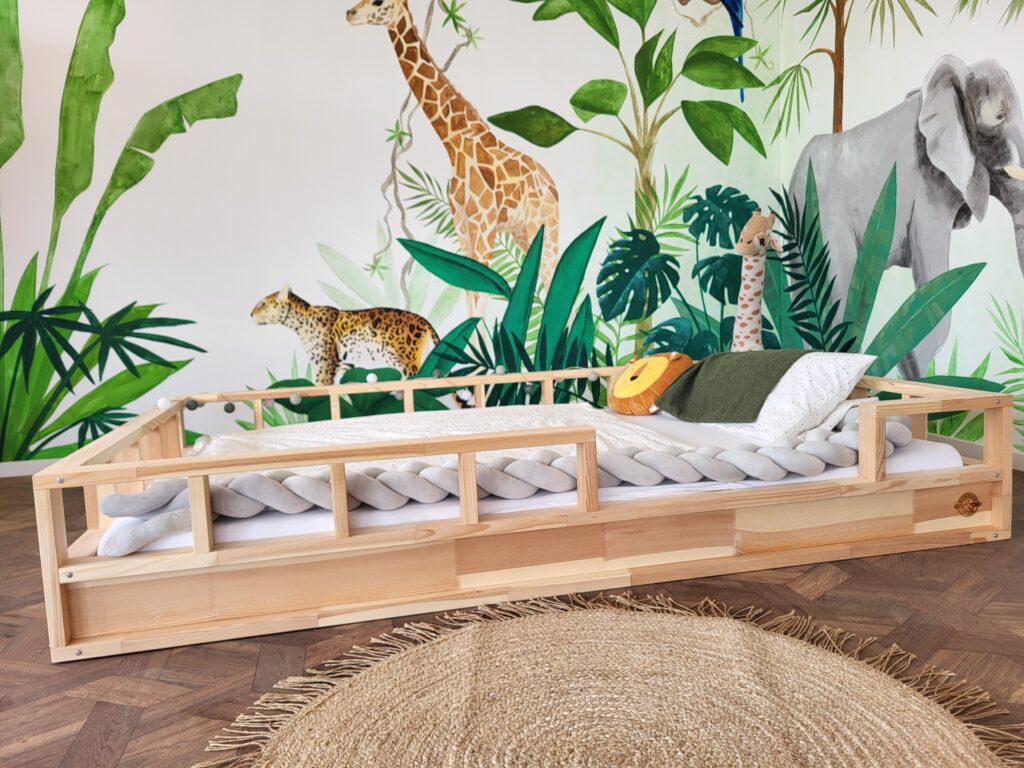 MEBLE WRÓBEL Montessori Bodenbett 80x160 Cm - Kinderbett Mit Rausfallschutz