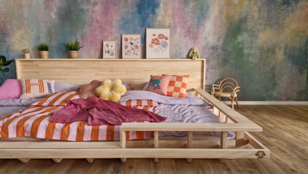 Bett 240x200 – Frontansicht mit Rausfallschutz – Modell LUGANO