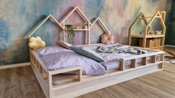 Bodenbett 100x200 mit Rausfallschutz – linke Ecke vom Modell VISP