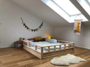 Bodenbett 120x200 – Modell ANCONA mit Rausfallschutz – Titelbild