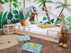 Bodenbett mit Rausfallschutz 100x200 – Titelbild vom Modell AMSTERDAM