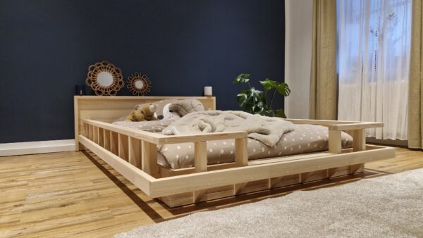 Boden Bett mit Rausfallschutz 180x200 – beidseitig – Modell LUGANO