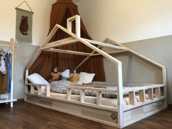 hausbett 100x200 mit rausfallschutz – rechte ecke