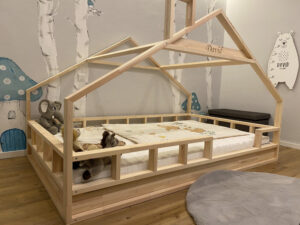 hausbett 120x200 mit rausfallschutz – linke ecke