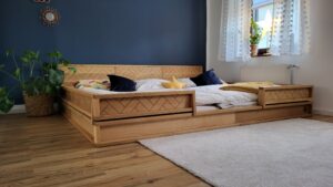 massivholzbett 240x200 morcote mit abnehmbarem rausfallschutz titelbild